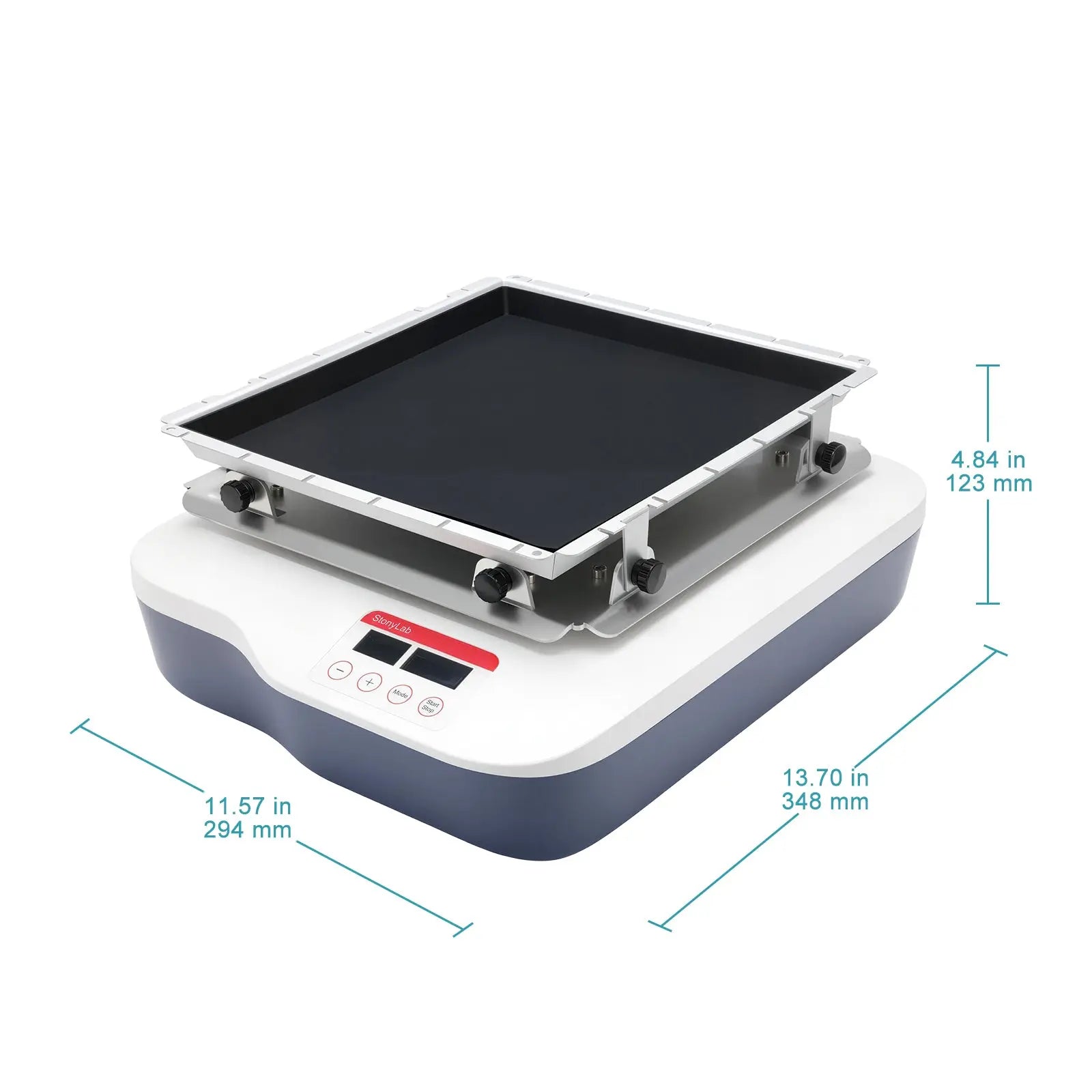 Close-up view showing the precise design and material of StonyLab Programmable Orbital Shaker