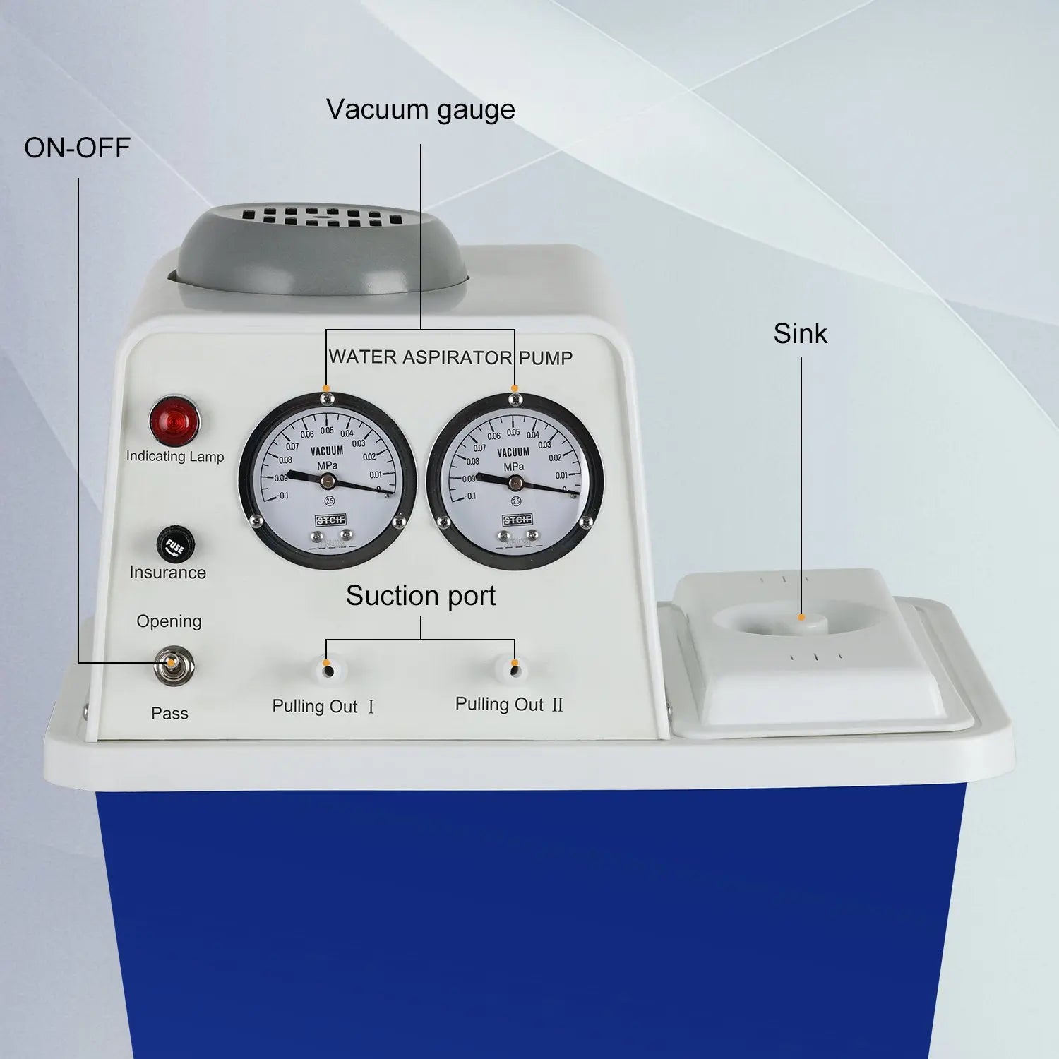 Control panel and digital status display setup of StonyLab Circulating Water Vacuum Pump