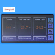 Internal heating chamber and shelving configuration of StonyLab Benchtop Freeze Dryer with Vacuum Pump