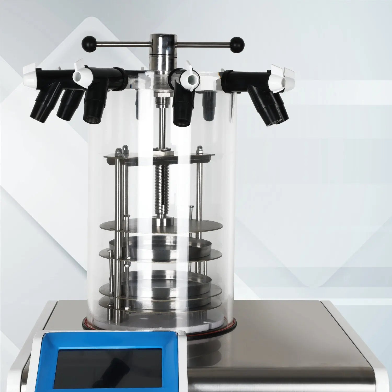 Comprehensive product view and setup components for StonyLab Benchtop Freeze Dryer with Vacuum Pump