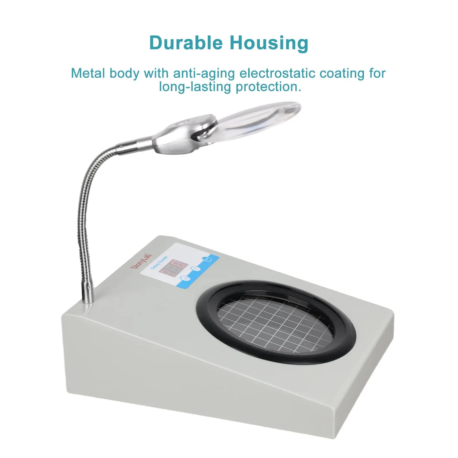 Digital Colony Counter, 0-999 Count Range, 3× / 9× Magnification, Manual Counting for Microbiology Labs