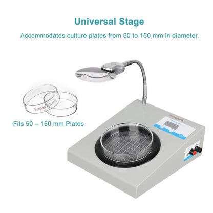 Digital Colony Counter, 0-999 Count Range, 3× / 9× Magnification, Manual Counting for Microbiology Labs