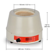 Digital Heating Mantle with Temperature Sensor, 250-1000 ml, 20-1200 RPM, RT-300°C Heating Mantles