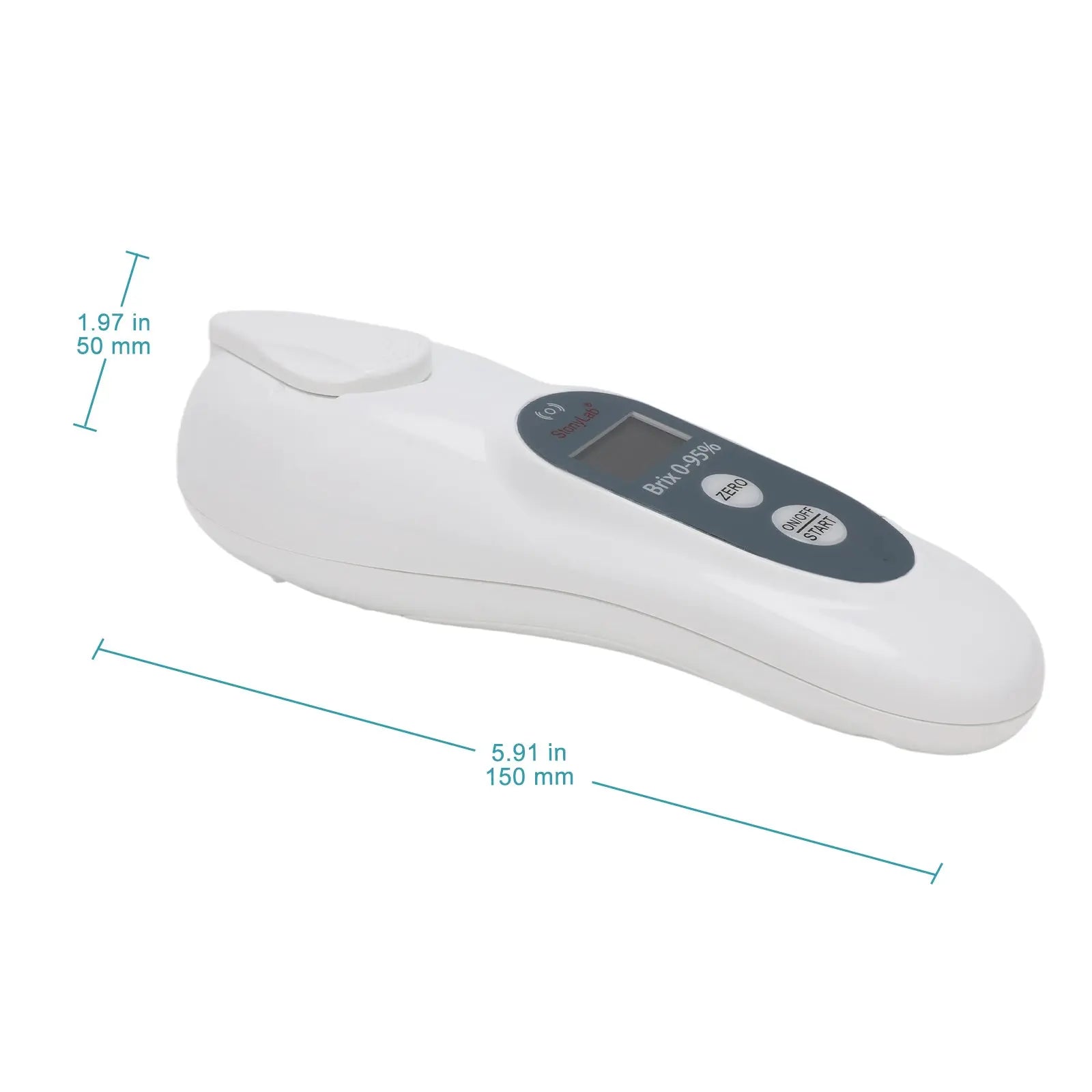 Close-up view showing the precise design and material of StonyLab Digital Refractometer 0-35