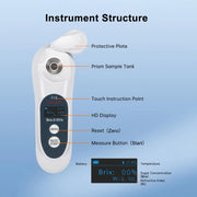 Side view and dimensional layout of the durable StonyLab Digital Refractometer 0-35