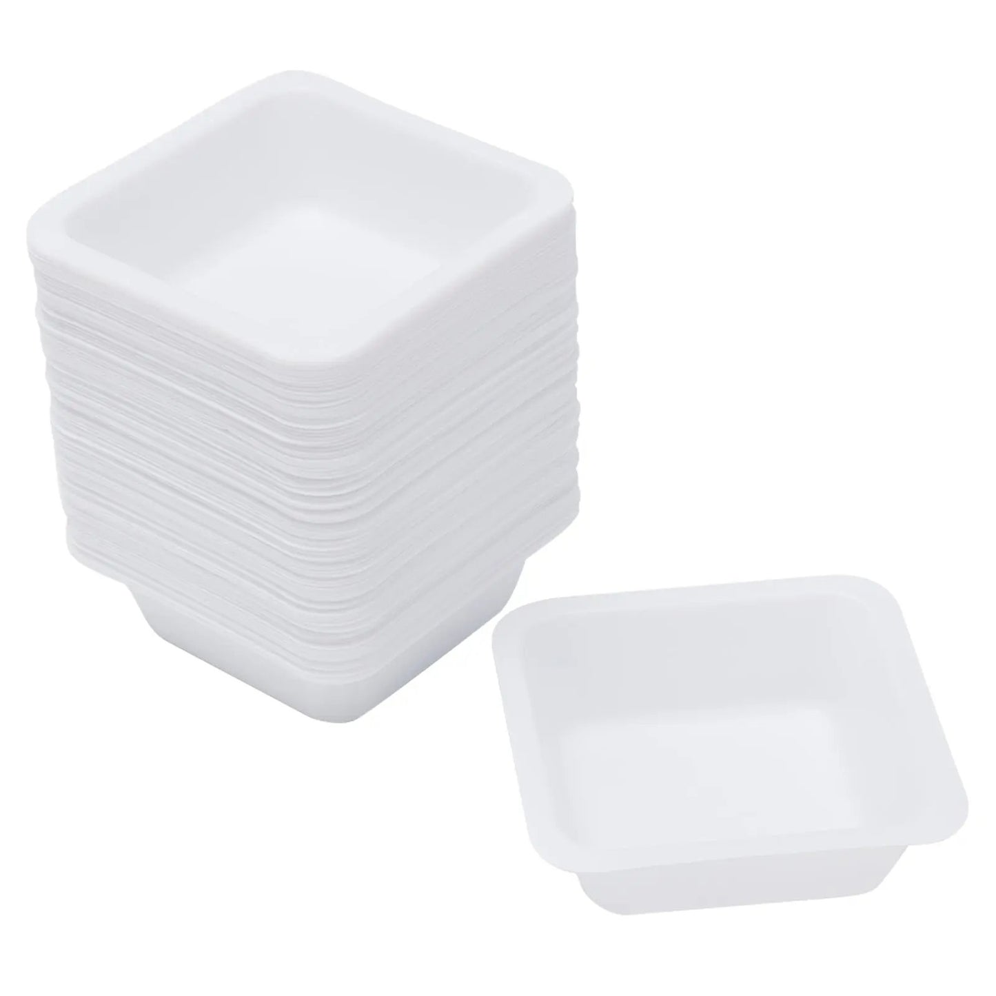 Disposable Polystyrene Weighing Dishes, 80x80x24 mm (LxWxH), Square  Medium