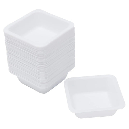 Disposable Polystyrene Weighing Dishes, 80x80x24 mm (LxWxH), Square  Medium