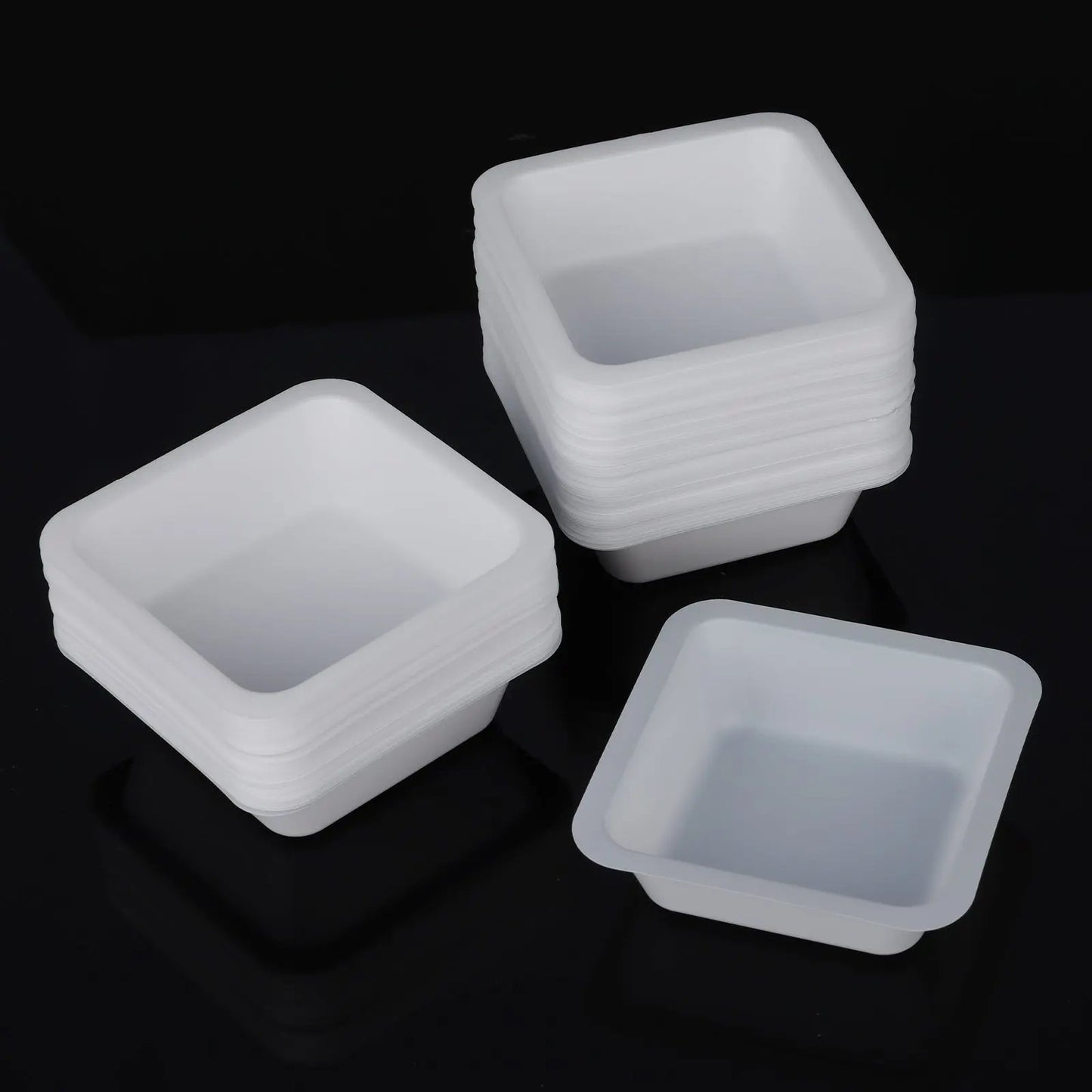 Disposable Polystyrene Weighing Dishes, 80x80x24 mm (LxWxH), Square