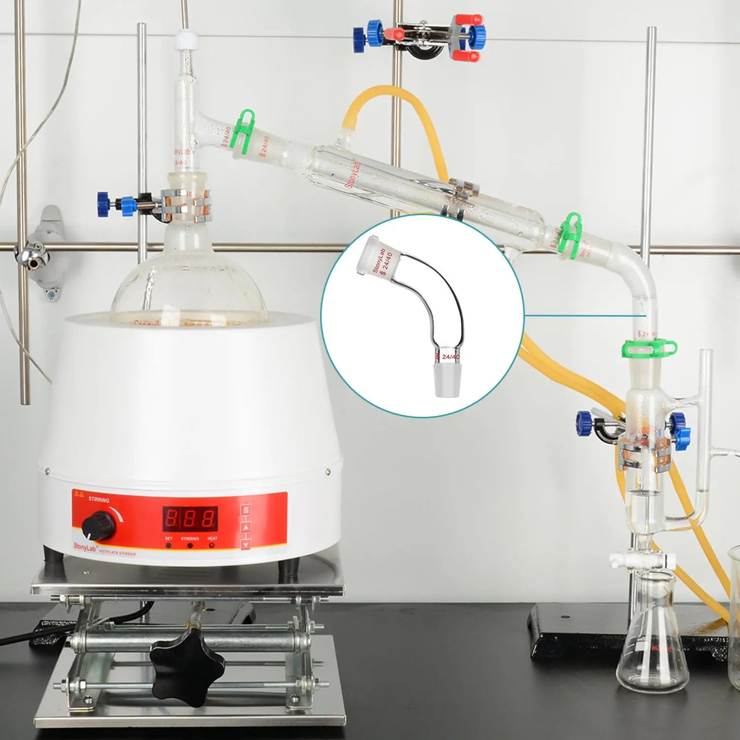 StonyLab Distillation Adapter heavy duty chemical processing configuration
