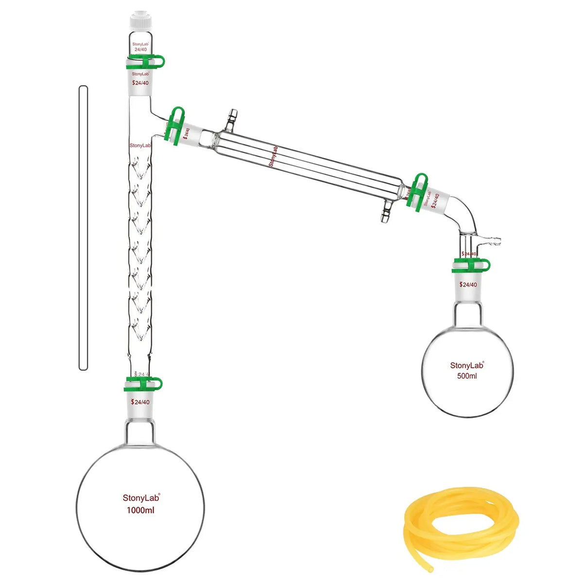 Complete borosilicate glass distillation kit for laboratory distillation, fractional distillation, separation and organic synthesis StonyLab