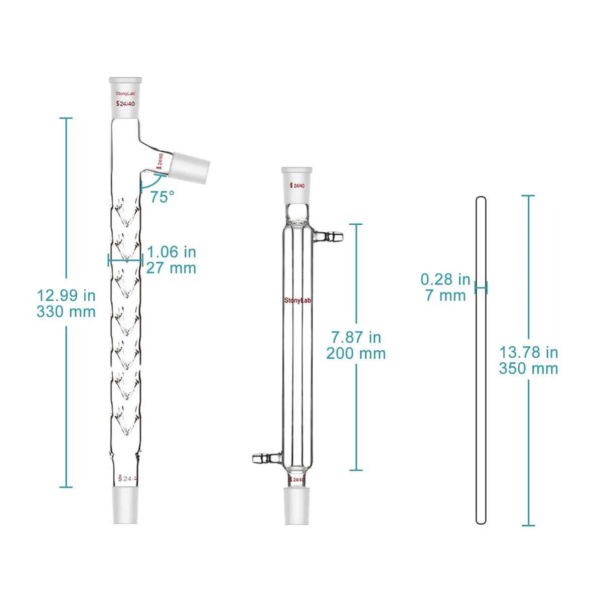Complete borosilicate glass distillation kit for laboratory distillation, fractional distillation, separation and organic synthesis StonyLab