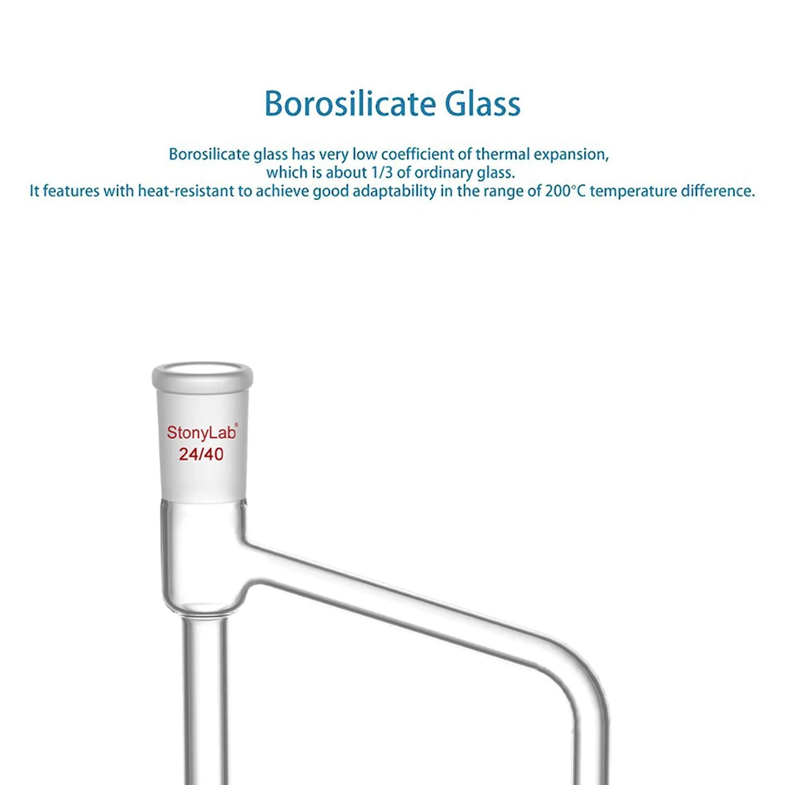 Side view and dimensional layout of the durable StonyLab Distillation Receiver