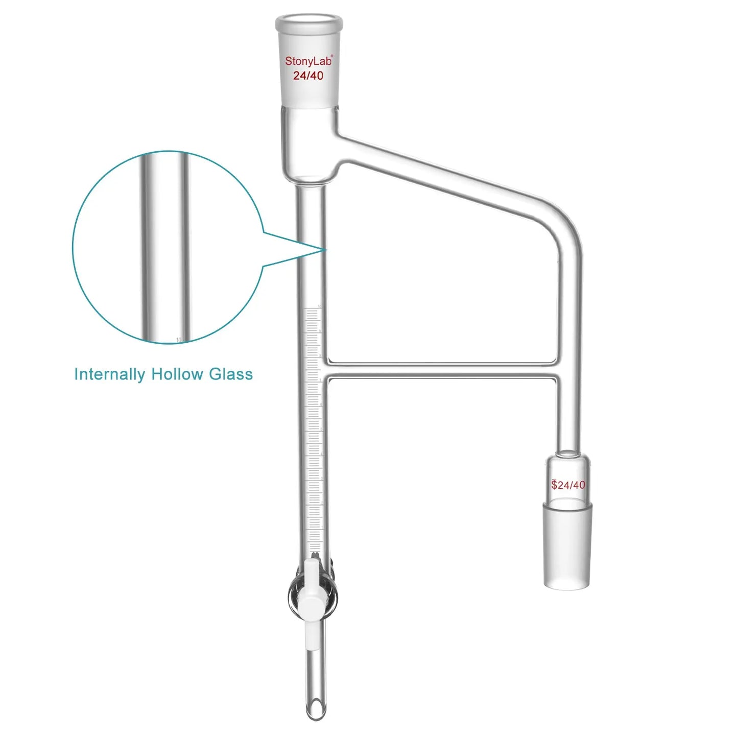 Distillation Receiver, Dean Stark, 10 ml, 24/40 Joint Adapters-Distilling