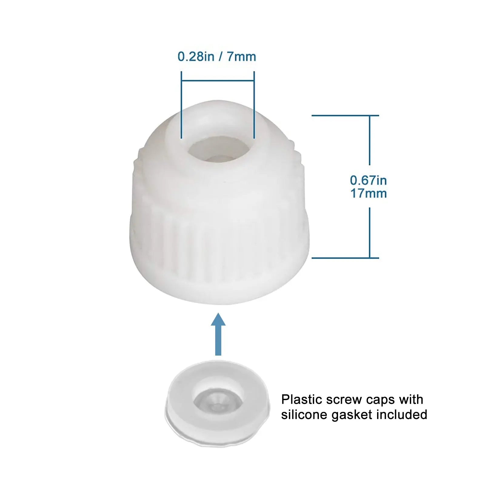 Side view and dimensional layout of the durable StonyLab Distilling Thermometer Adapter with Screw Cap