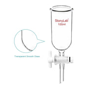 StonyLab Dropping Funnel with PTFE Stopcock heavy duty chemical processing configuration