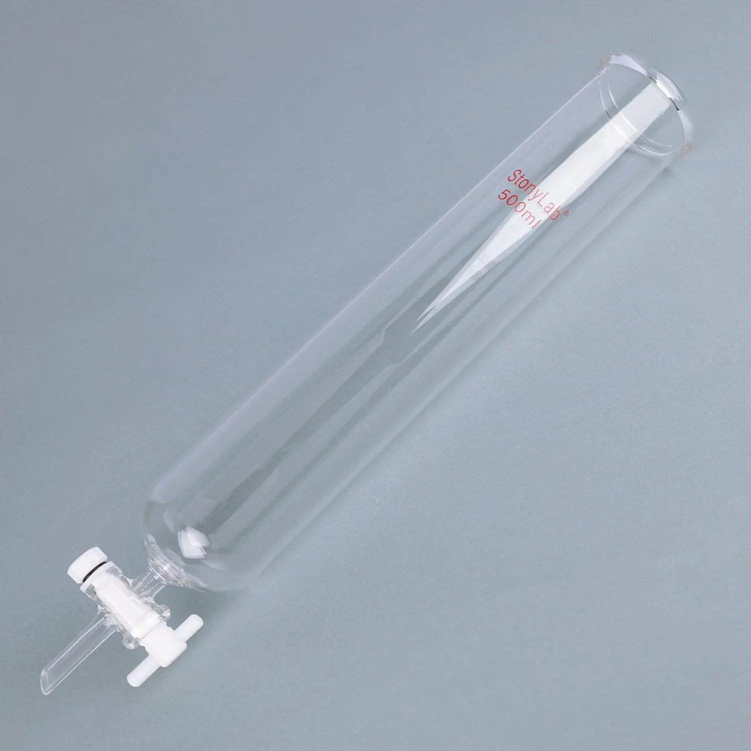 Alternative angle showing underlying build quality of StonyLab Dropping Funnel with PTFE Stopcock