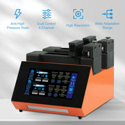 Side view and dimensional layout of the durable StonyLab Dual-Control Syringe Pump for 1-50 ml Syringes