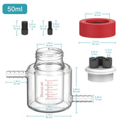 Close-up view showing the precise design and material of StonyLab Dual-Layer Water Bath Sealed Electrochemical Cell [50-100 ml]