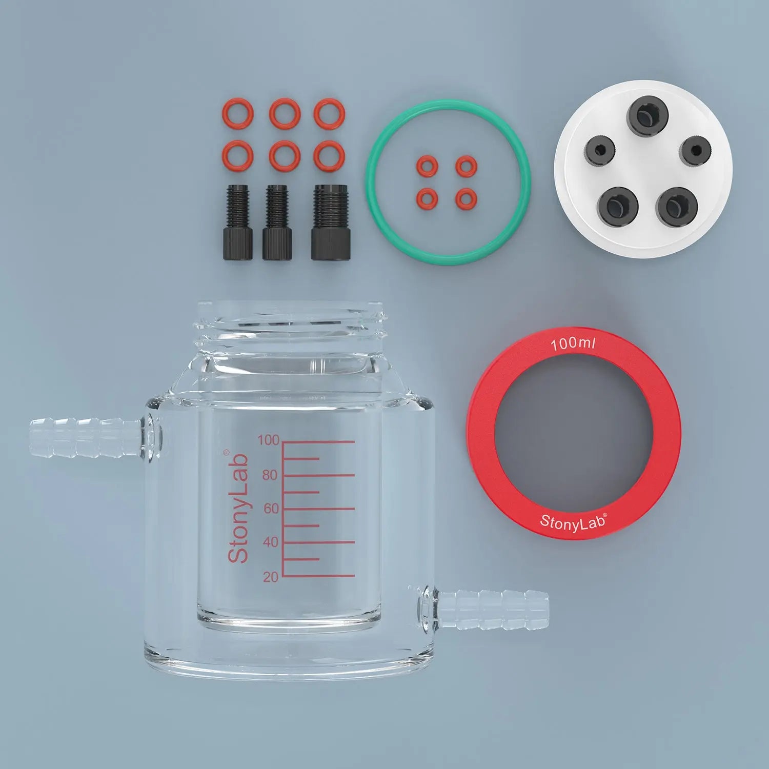 Control panel and digital status display setup of StonyLab Dual-Layer Water Bath Sealed Electrochemical Cell [50-100 ml]