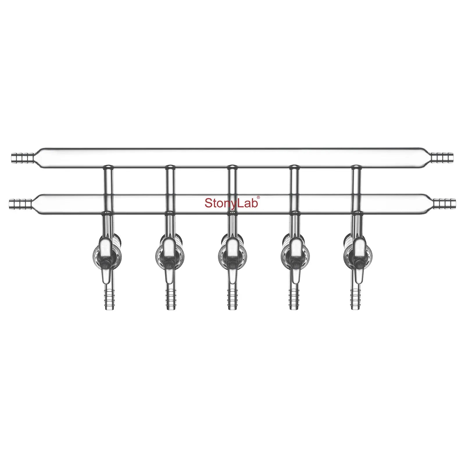 Comprehensive product view and setup components for StonyLab Dual-Manifold with Glass Stopcocks