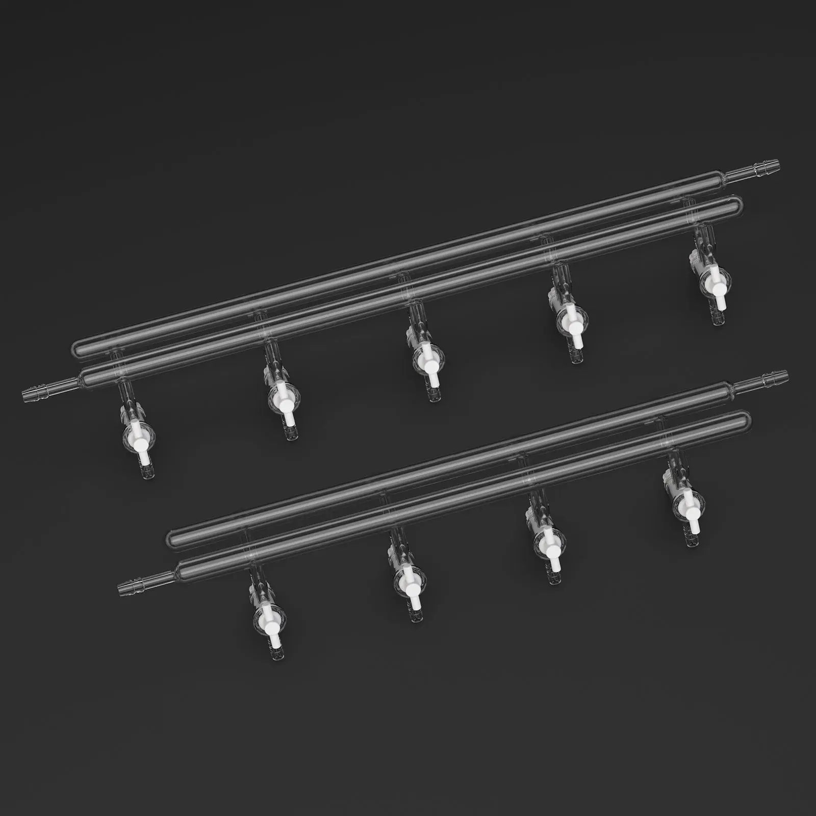 Detailed structural assembly component for StonyLab Dual-Manifold with PTFE Stopcocks