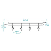 Dual vacuum manifold with 4 PTFE stopcocks and 1 hose connection per bank for laboratory vacuum distribution StonyLab