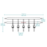 Dual vacuum manifold with 5 glass stopcocks and 2 hose connections per bank for laboratory vacuum control StonyLab