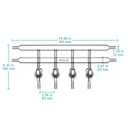 Dual vacuum manifold with 4 glass stopcocks and 2 hose connections per bank for laboratory vacuum control StonyLab