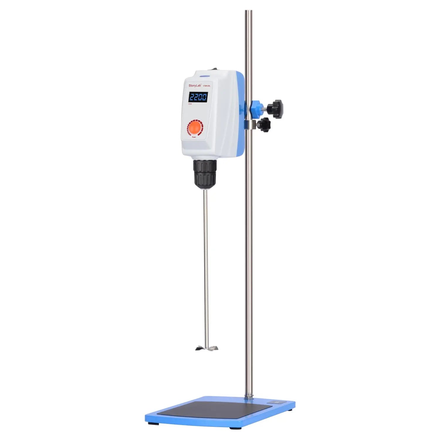 Close-up view showing the precise design and material of StonyLab Electric Overhead Stirrer Mixer