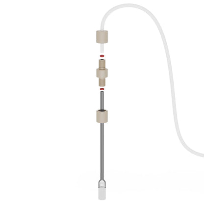 Electrochemical cell gas sparging kit with reusable PEEK connector and G1 borosilicate glass sparging tubes 3 mm OD StonyLab