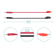 Close-up view showing the precise design and material of StonyLab Electrolytic Electronics Alligator Clip to Spade Lug Terminal Test Leads