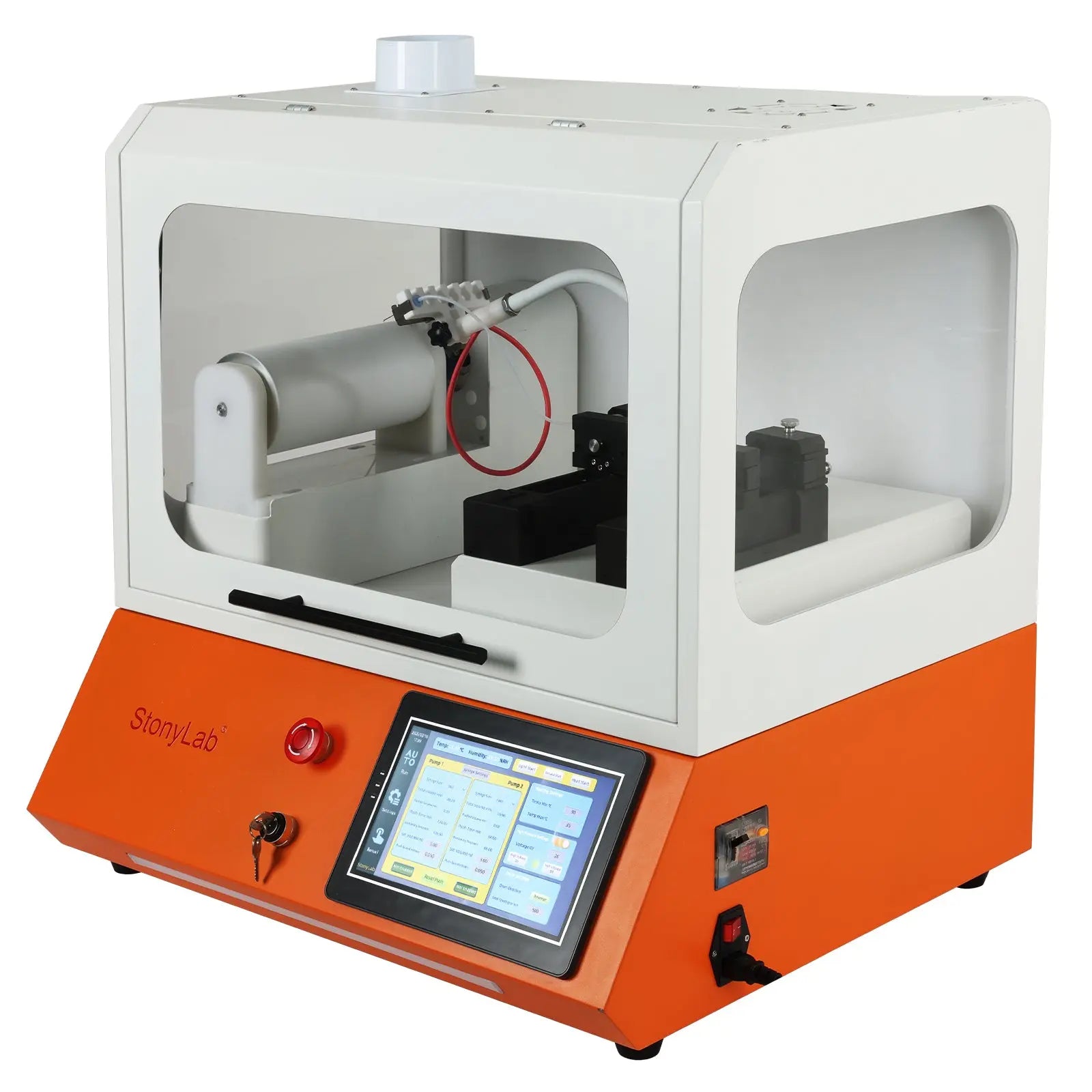 Side view and dimensional layout of the durable StonyLab Electrospinning Machine