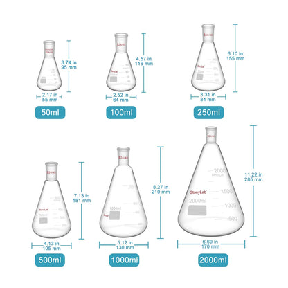 Erlenmeyer Flask with 24/40 Standard Taper Outer Joint Flasks-Erlenmeyer