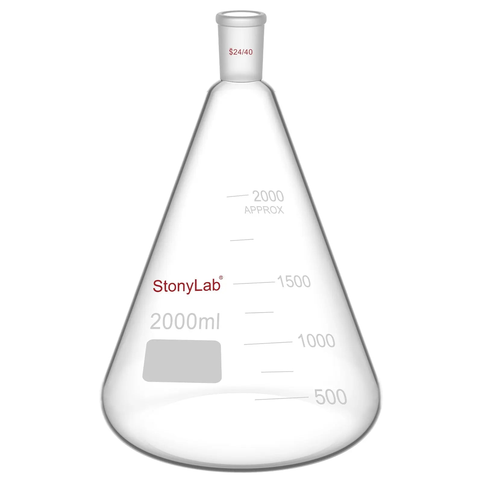 Erlenmeyer Flask with 24/40 Standard Taper Outer Joint Flasks-Erlenmeyer 2000 ml