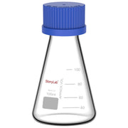 Erlenmeyer Flask with Blue Screw Cap, 100-1000 ml Flasks-Erlenmeyer