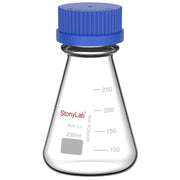 Erlenmeyer Flask with Blue Screw Cap, 100-1000 ml Flasks-Erlenmeyer