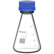 Erlenmeyer Flask with Blue Screw Cap, 100-1000 ml Flasks-Erlenmeyer