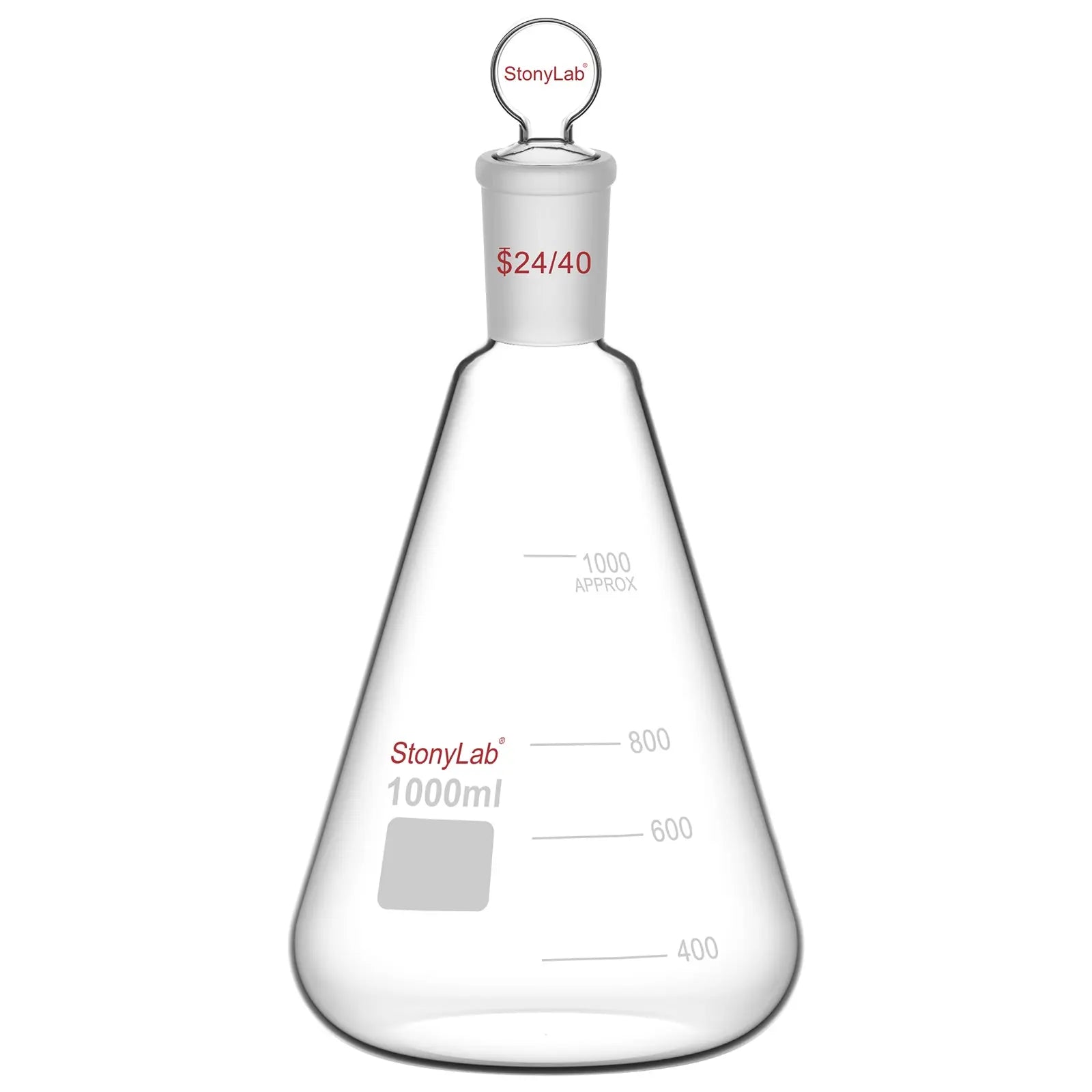 StonyLab Erlenmeyer Flask with Glass Stopper for professional laboratory applications