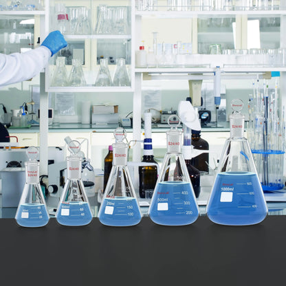 Erlenmeyer Flask with Glass Stopper, 24/40 Joint, 50-1000 ml Flasks-Erlenmeyer