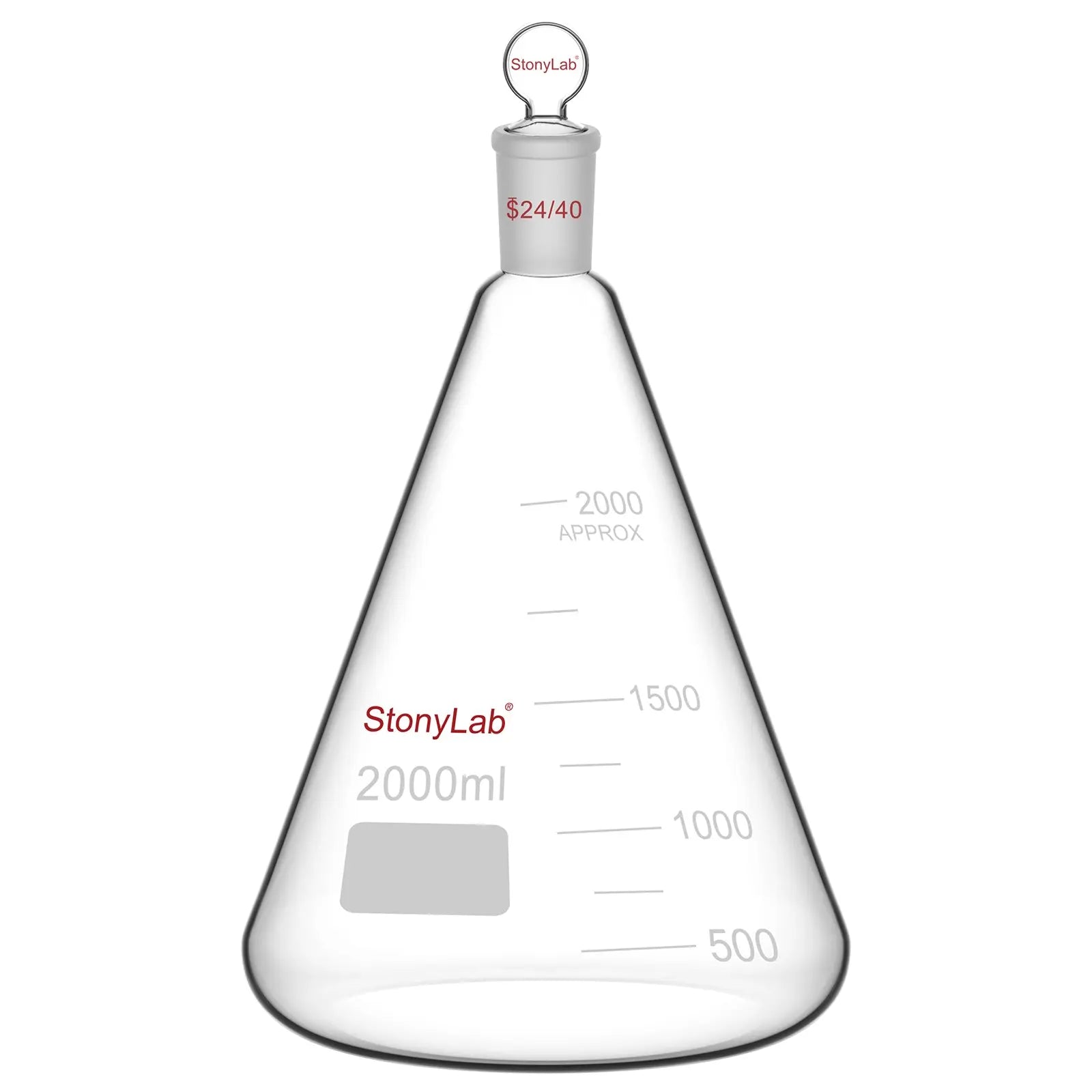 Erlenmeyer Flask with Glass Stopper, 24/40 Joint, 50-2000 ML Flasks-Erlenmeyer