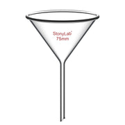 Borosilicate glass laboratory filter funnel for routine filtration and liquid transfer, available in 50–180 mm diameter sizes StonyLab