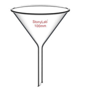 Borosilicate glass laboratory filter funnel for routine filtration and liquid transfer, available in 50–180 mm diameter sizes StonyLab