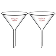 Borosilicate glass laboratory filter funnel for routine filtration and liquid transfer, available in 50–180 mm diameter sizes StonyLab