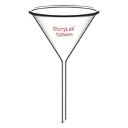 Borosilicate glass laboratory filter funnel for routine filtration and liquid transfer, available in 50–180 mm diameter sizes StonyLab