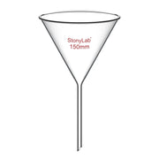 Borosilicate glass laboratory filter funnel for routine filtration and liquid transfer, available in 50–180 mm diameter sizes StonyLab