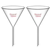 Borosilicate glass laboratory filter funnel for routine filtration and liquid transfer, available in 50–180 mm diameter sizes StonyLab