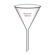 Borosilicate glass laboratory filter funnel for routine filtration and liquid transfer, available in 50–180 mm diameter sizes StonyLab
