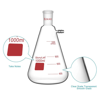 Filtering Flask, 24/40 Standard Taper Outer Joint, 50-1000 ml Flasks-Filtering