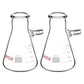 Filtering Flask, 50-2000 ml, 2 Pack - StonyLab Flasks - Erlenmeyer 100-ml