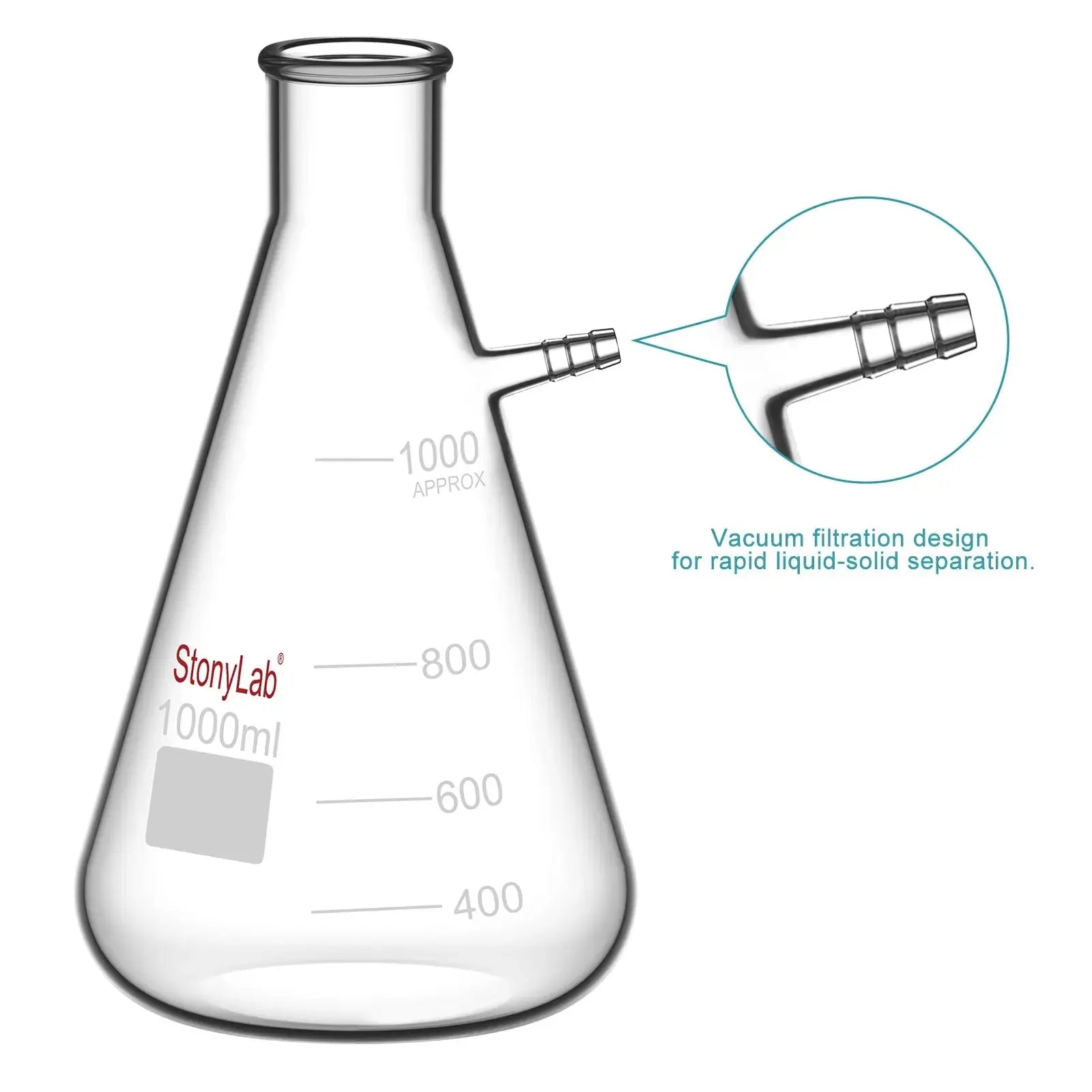Alternative angle showing underlying build quality of StonyLab Filtering Flask